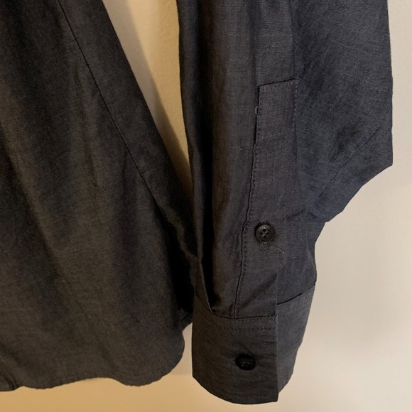 MG Black Men's Shirt Button Down Collar Military Style Size Medium 100% Cotton - Picture 4 of 10